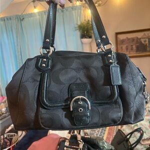Coach Campbell Black Signature Handbag